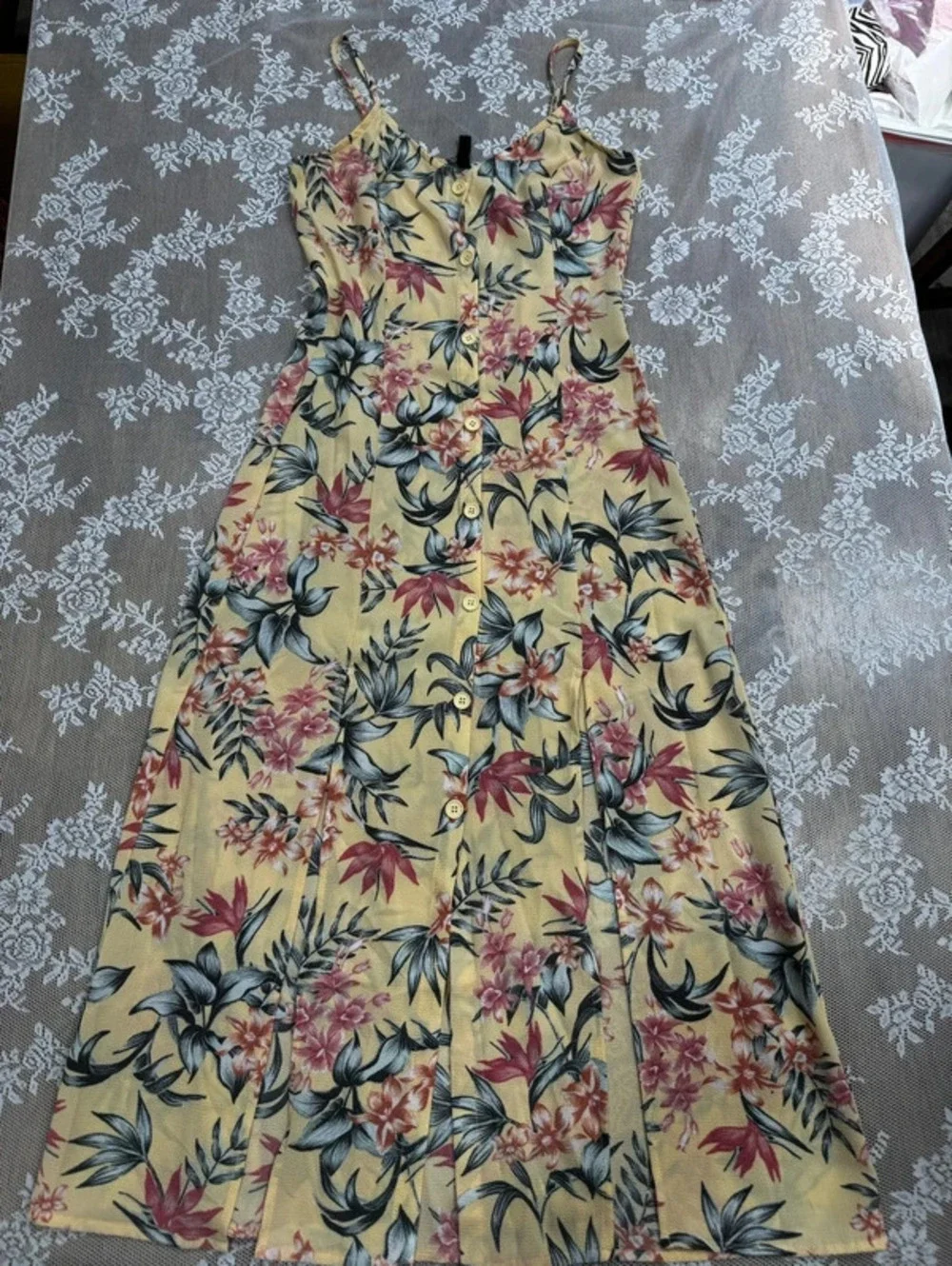 yellow floral summer dress - Picture 1 of 2